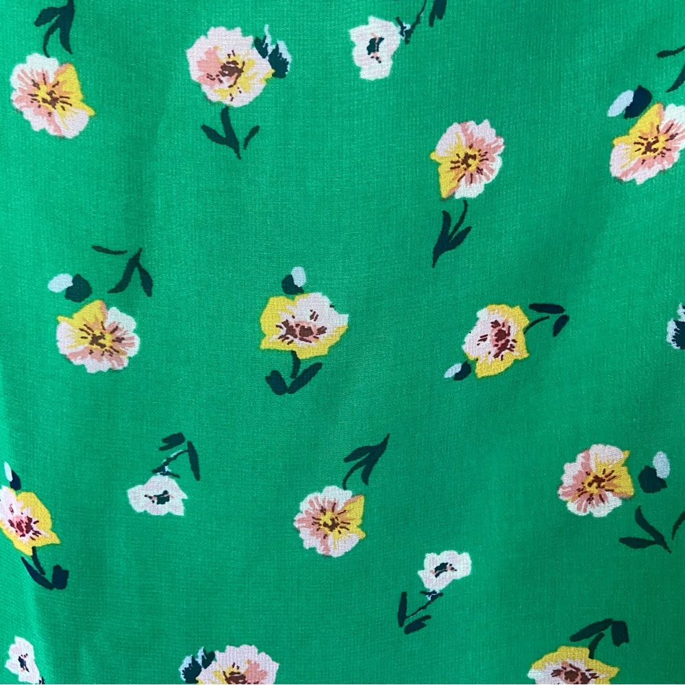 Lulu’s Field of Vision Green Floral Print Long Sleeve Mini Dress Feminine Medium - Picture 12 of 16